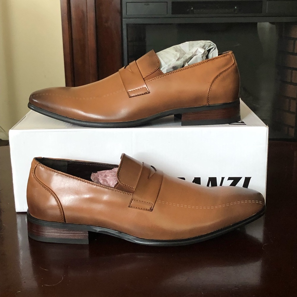 Faranzi Men's Cognac Slip On Dress Shoes F41685
